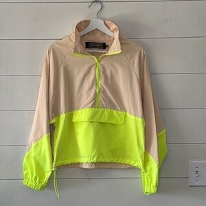 Code X Mode Half Zip Bright Green / Yellow and pale orange Windbreaker Size S